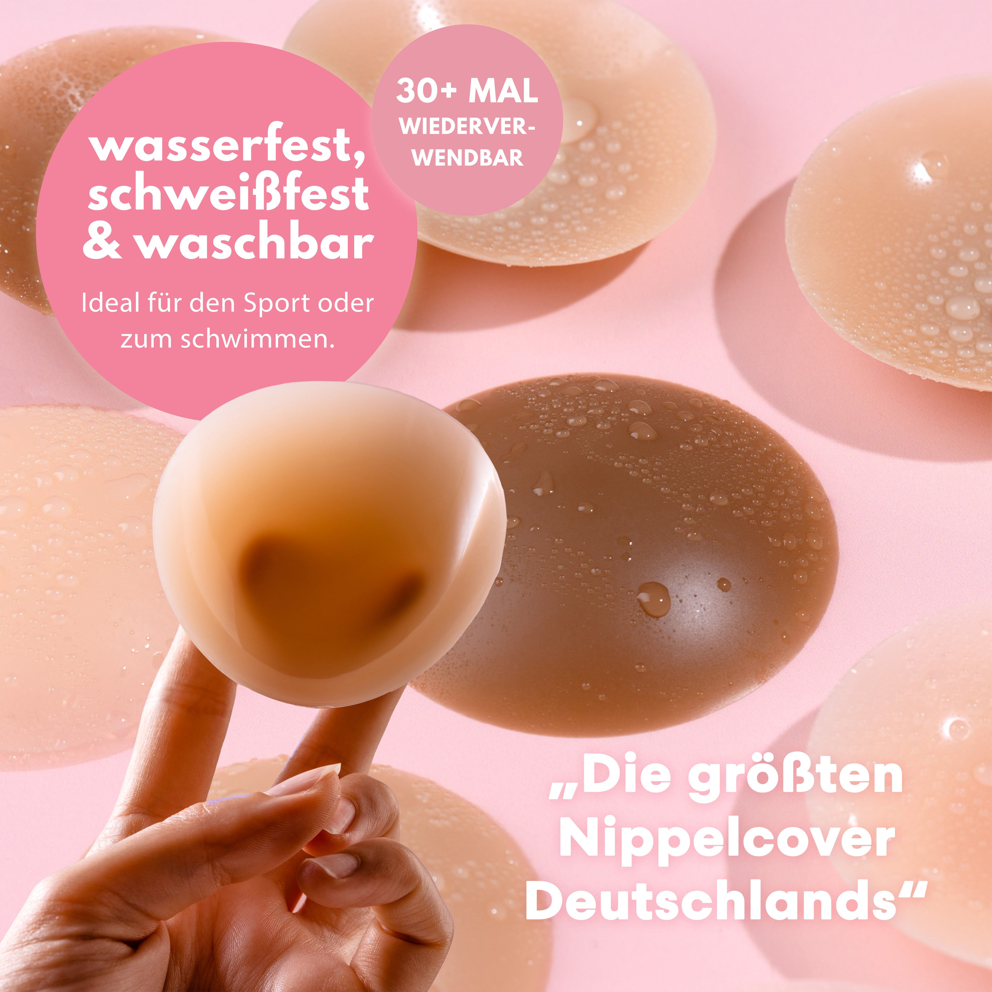 Dubbelverpakking plus-size tepelcovers, kleur gebruind (2 paar) 4 stuks.