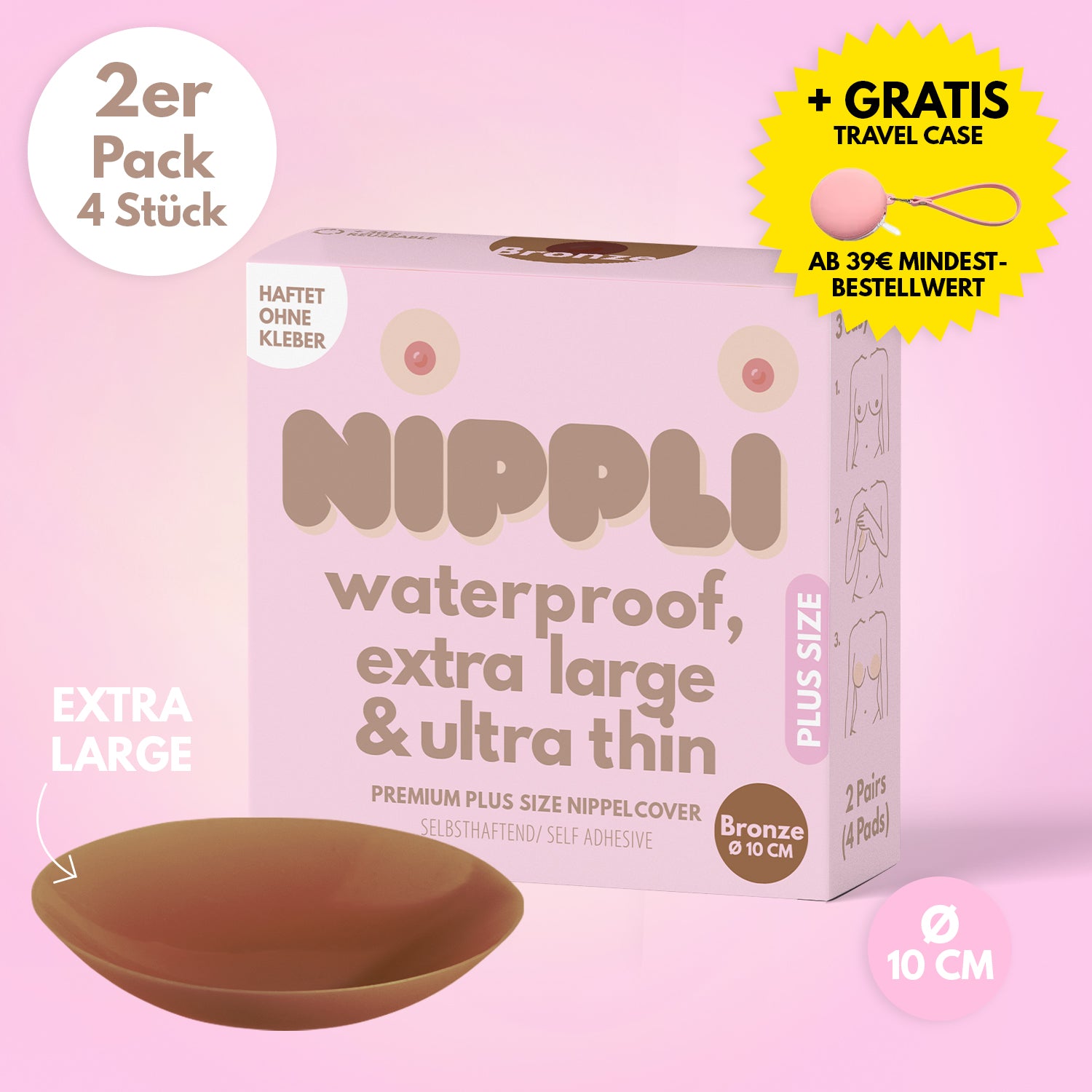 Doppel Pack Plus Size Nippelcover COLOR Bronze (2 Paar) 4 St.
