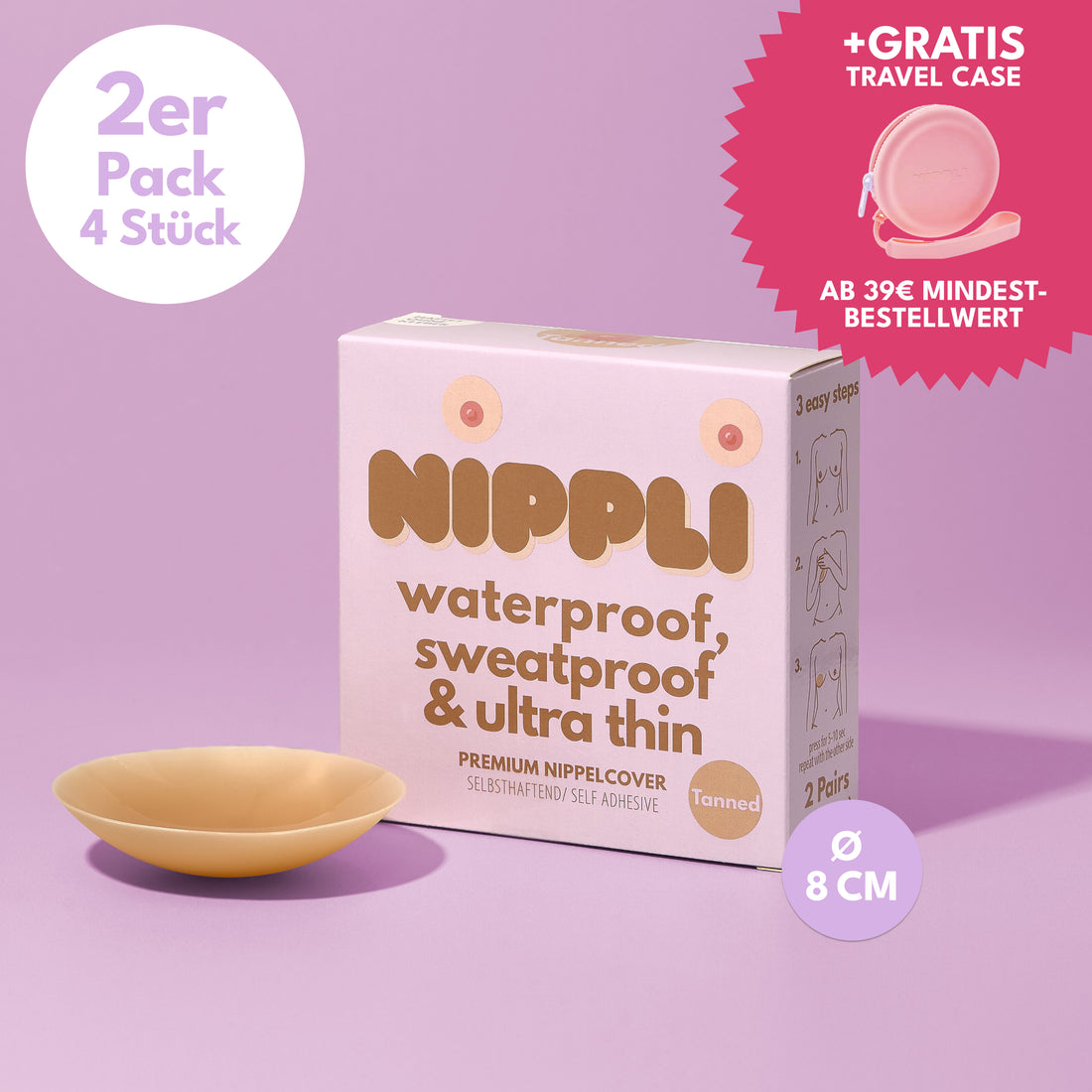 Pacote duplo de protetores de mamilo COR BRONZEADO (2 pares) 4 unidades.