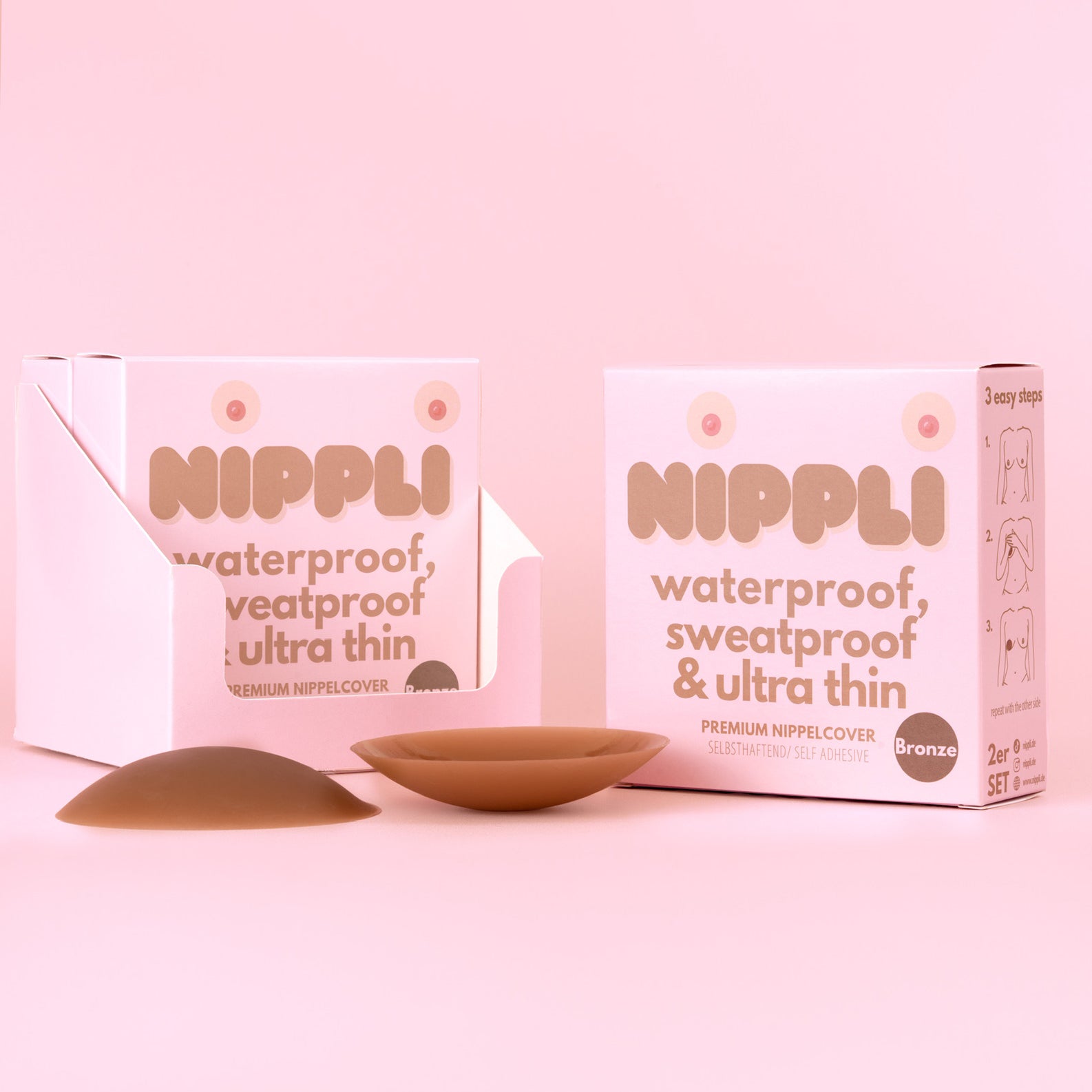 Pack Double de Cache-Tétons COULEUR BRONZE (2 Paires) 4 Pièces