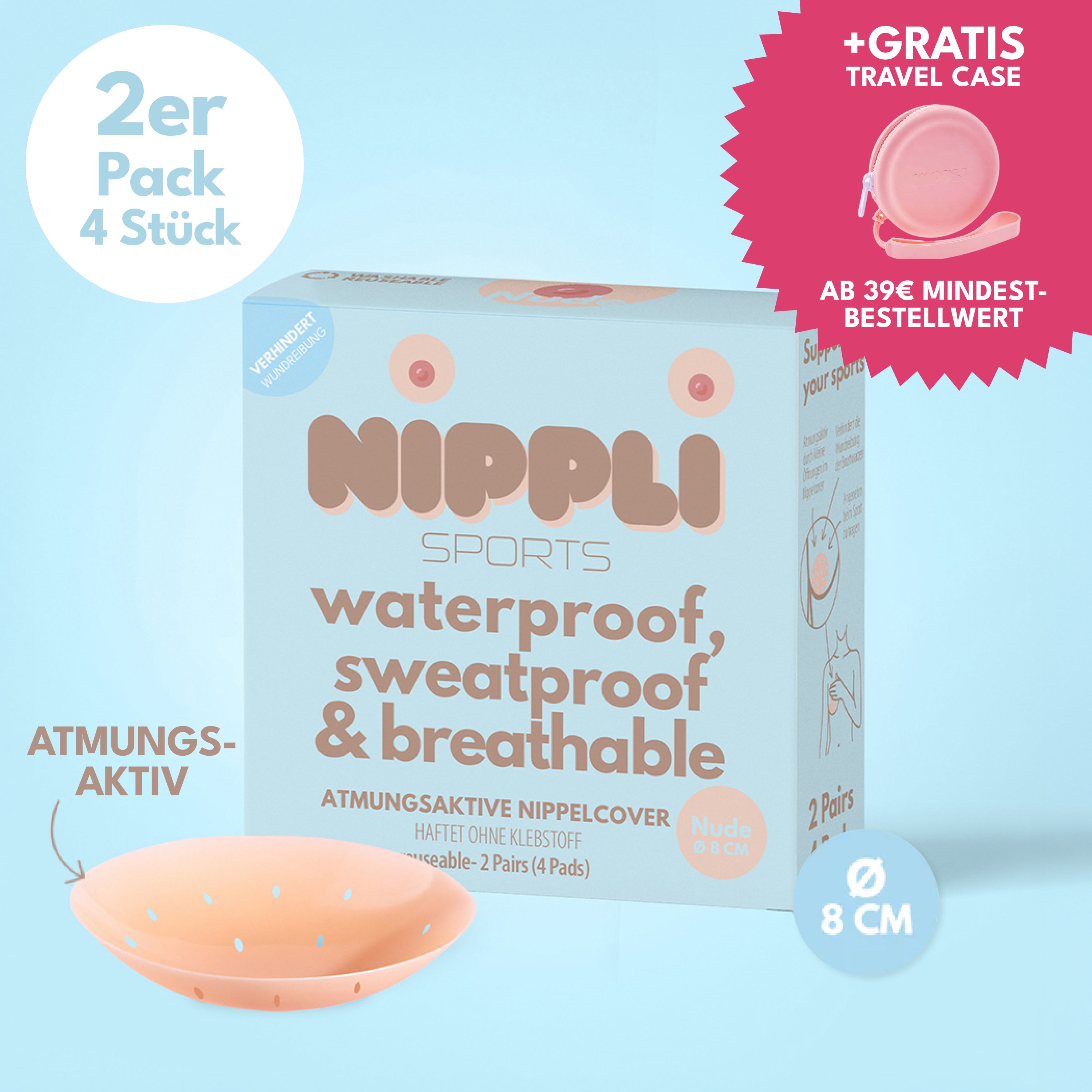 Protetores de mamilo respiráveis (2 pares) 4 unidades.