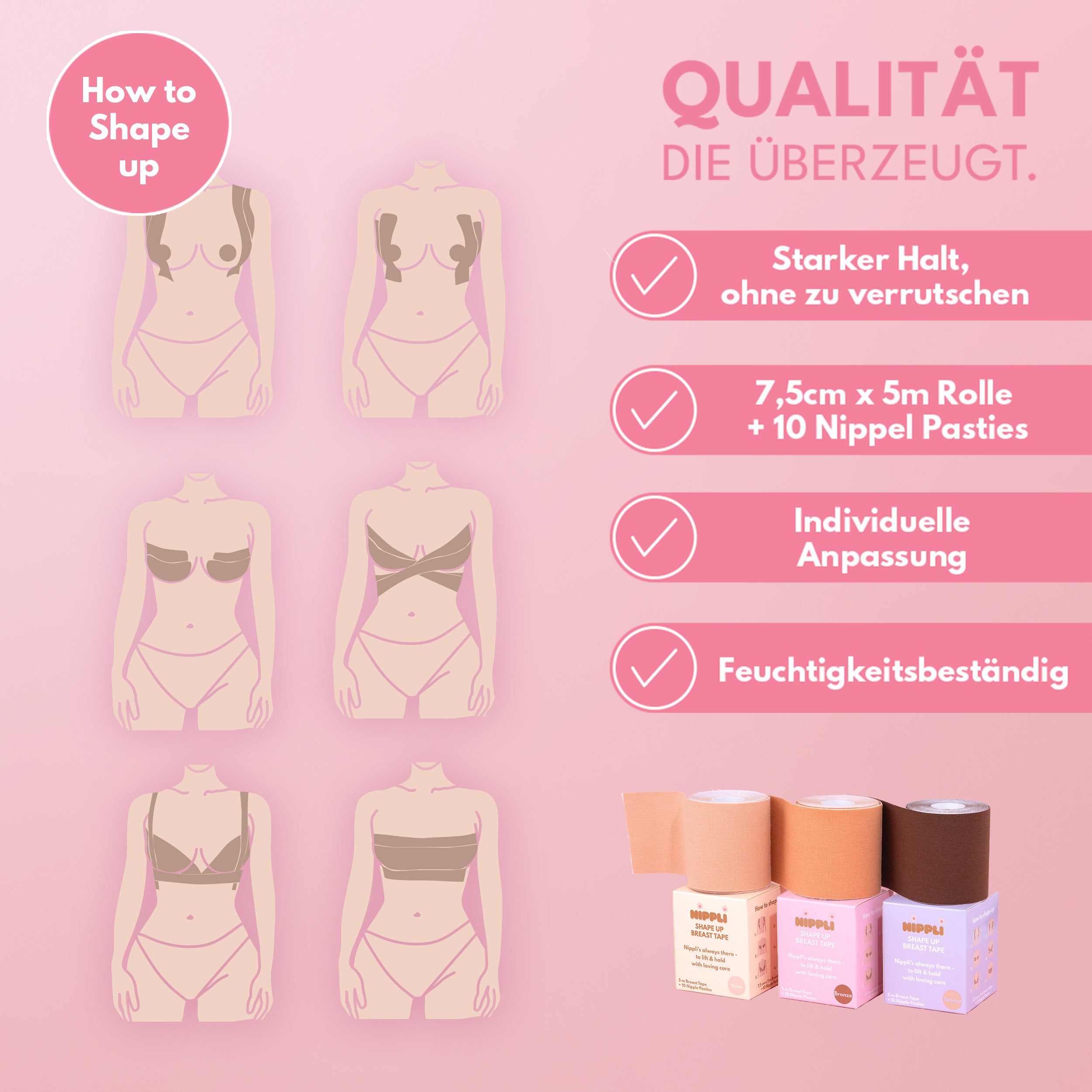 Fita de peito Shape Up NUDE
