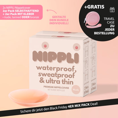 4er Mix Pack Nippelcover selbsthaftend + mit Kleber