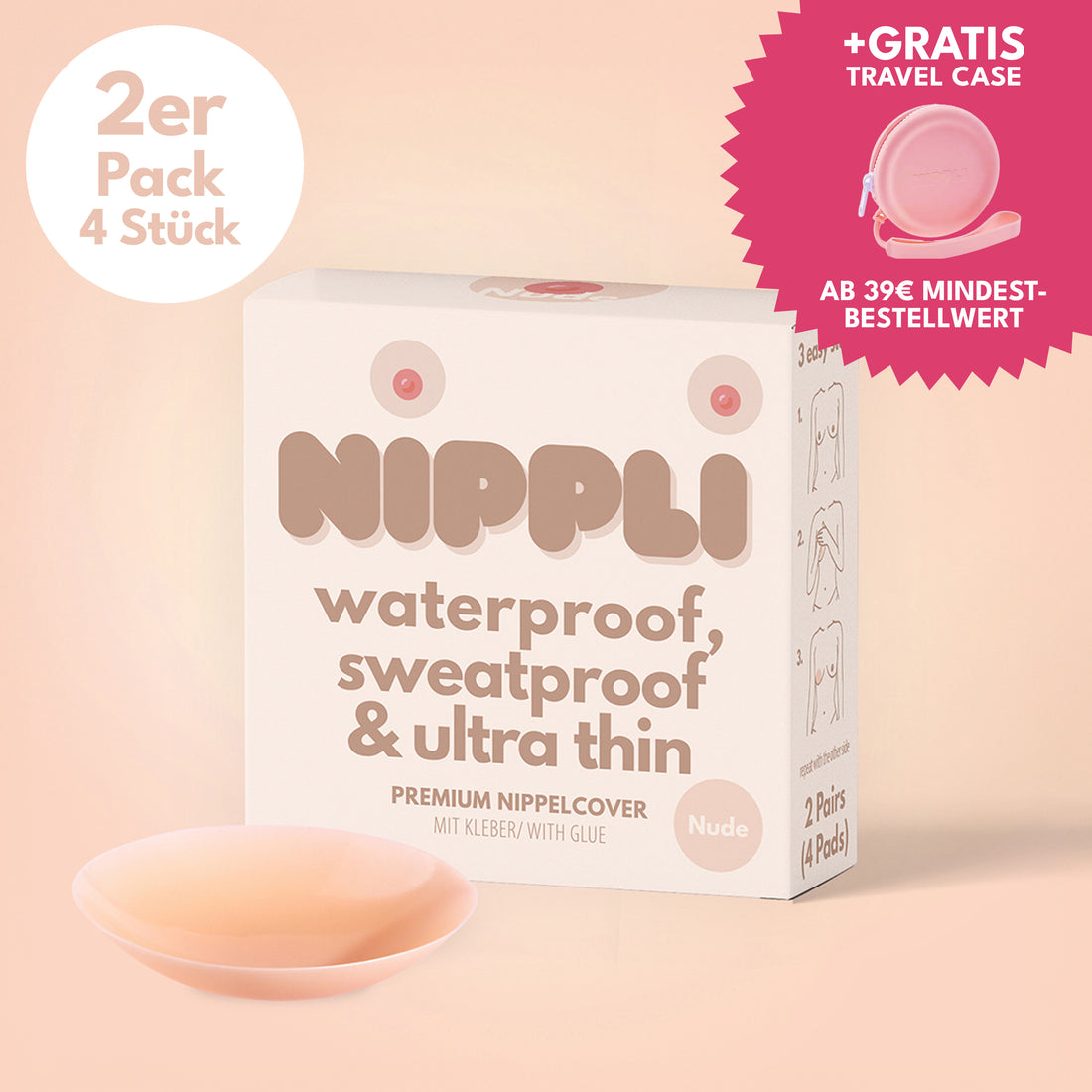 Pack Double Nippelcover Couleur NUDE (2 Paires) 4 Pièces