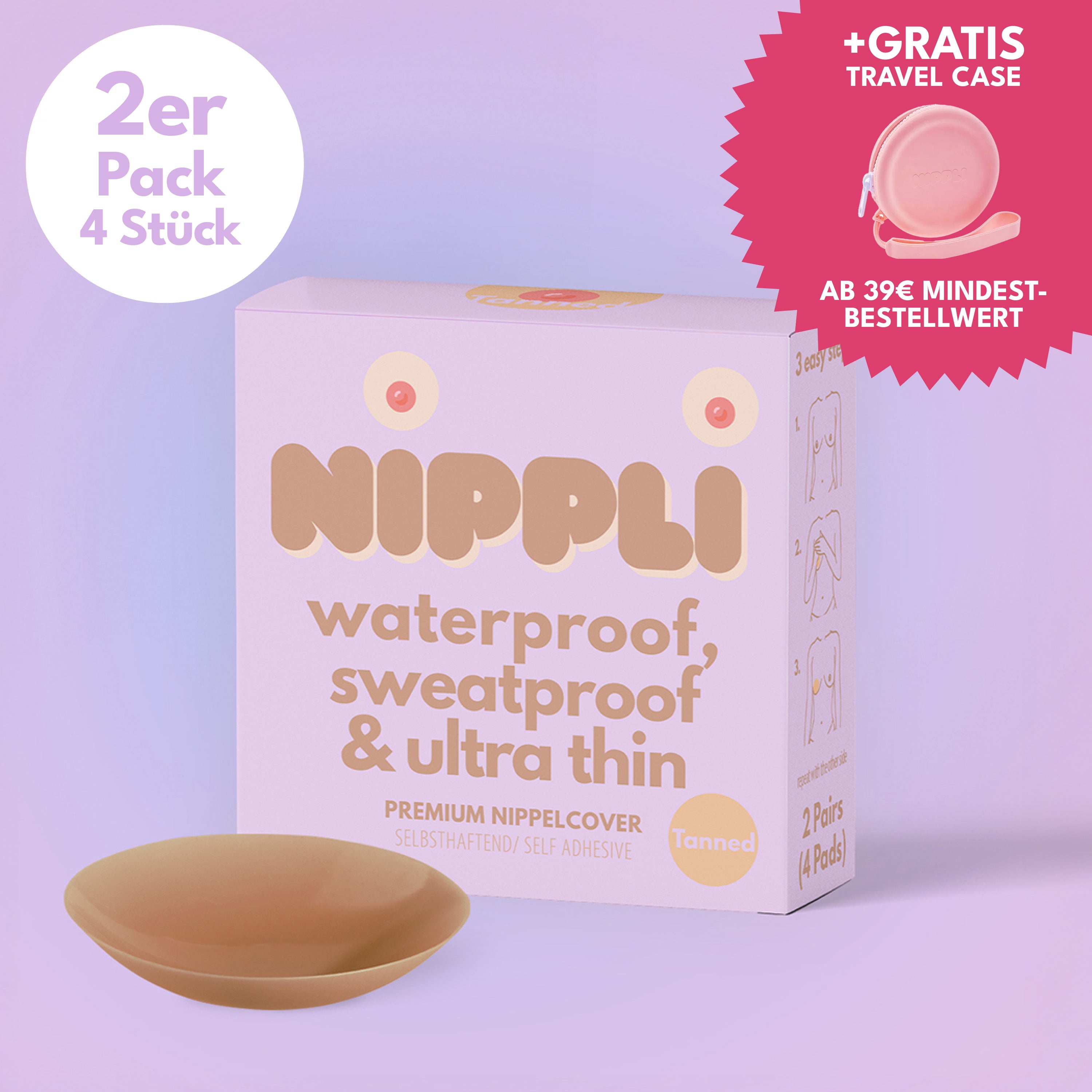 Pack Double de Couvre-Mamelons Couleur TANNED (2 Paires) 4 Pièces