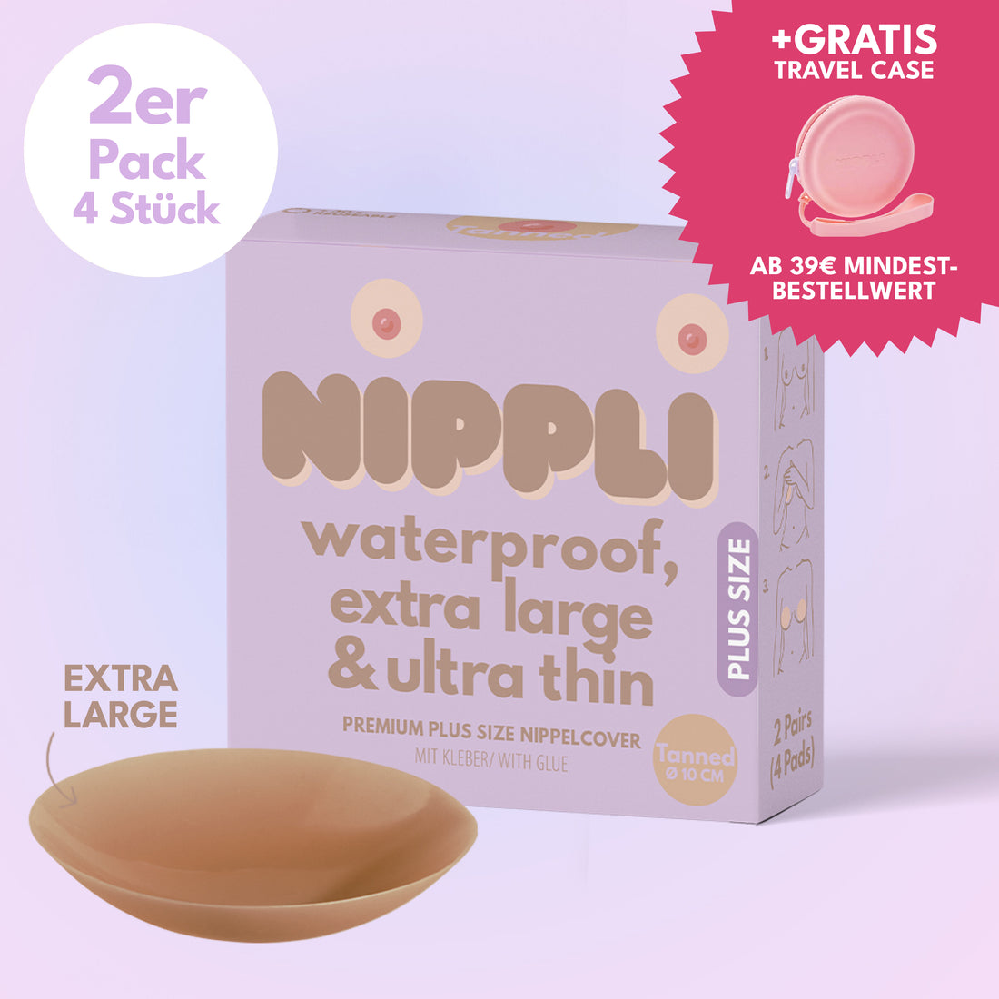 Duo de Nippelcovers Plus Size COULEUR TANNED (2 paires) 4 pièces